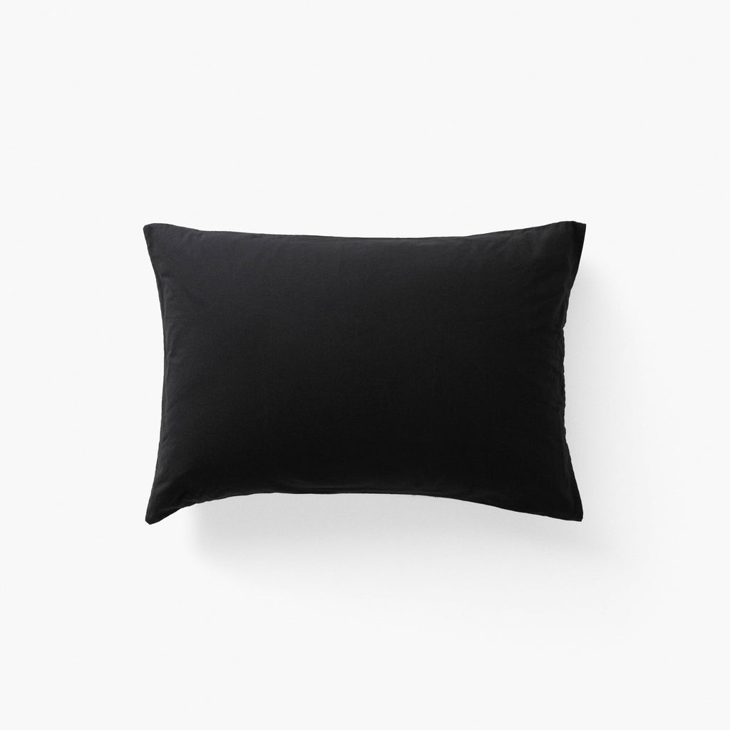 Rectangular Pillowcase in Washed Linen Songe Charcoal Tiles - Carré Blanc Canada