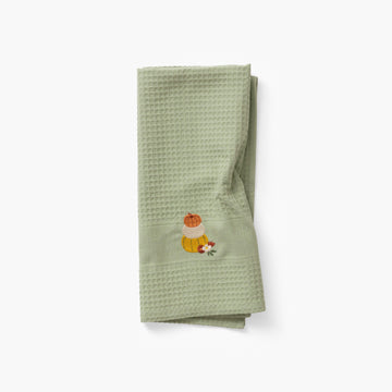 Tea Towel in Honeycomb Cotton Patisson Green - Carré Blanc Canada