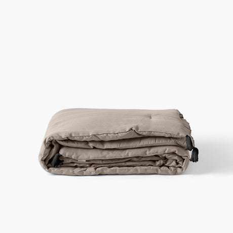 Washed Linen and Cotton Eiderdown Songe Grège - Carré Blanc Canada