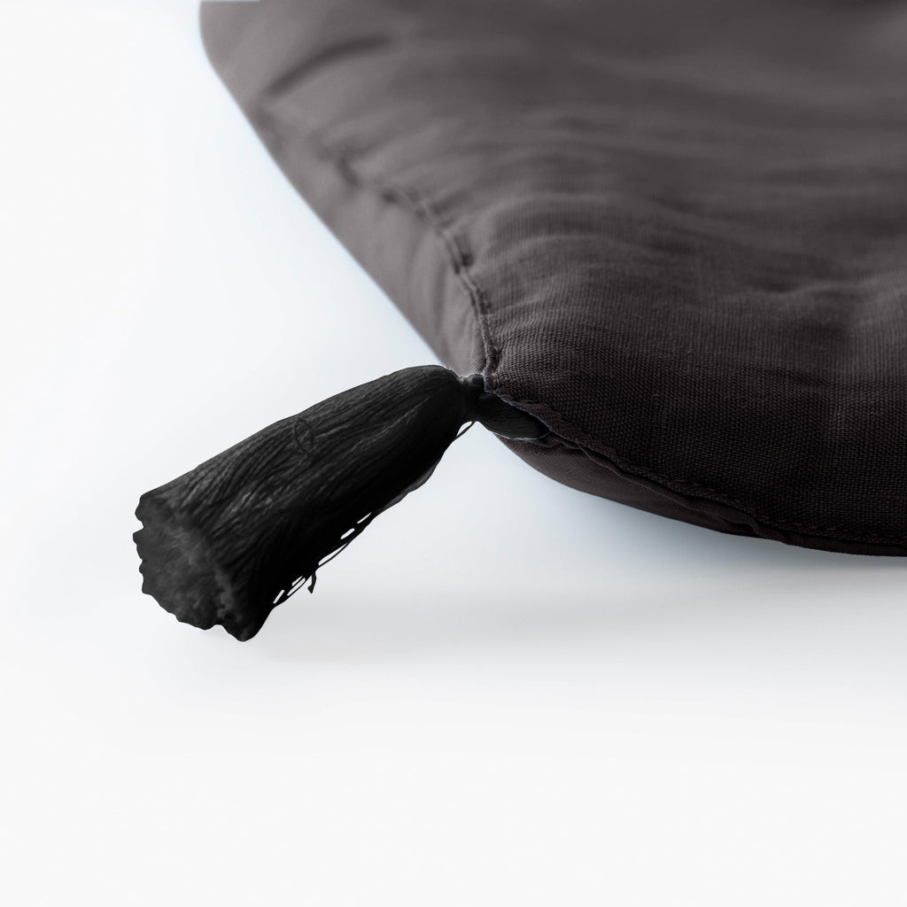 Linen and Washed Cotton Eiderdown Songe Charcoal - Carré Blanc Canada