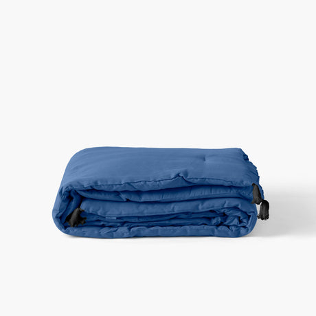 Songe china blue washed linen quilt - Carré Blanc Canada