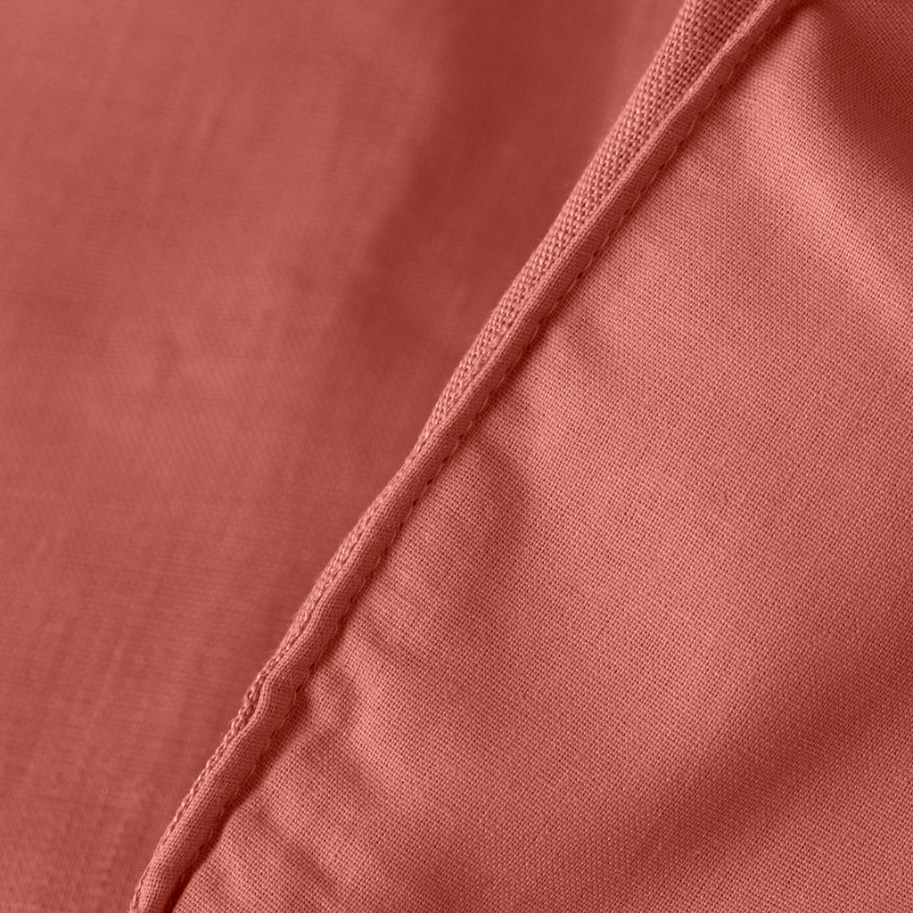 Linen and washed cotton Songe terracotta quilt - Carré Blanc Canada