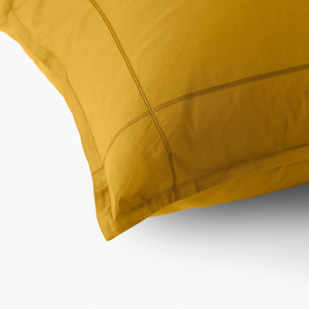 Square Pillowcase in Cotton Percale Neo Curry - Carré Blanc Canada