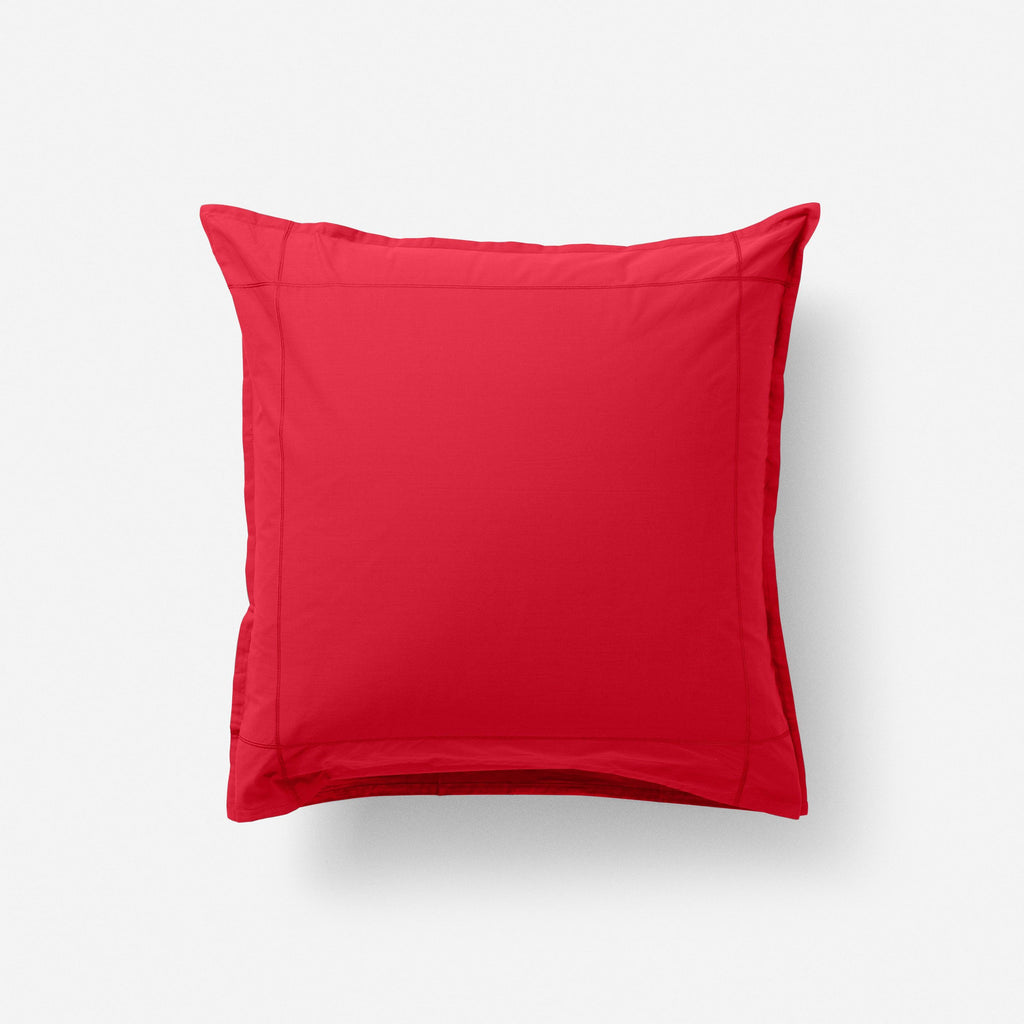 Square Pillowcase in Cotton Percale Neo Red - Carré Blanc Canada