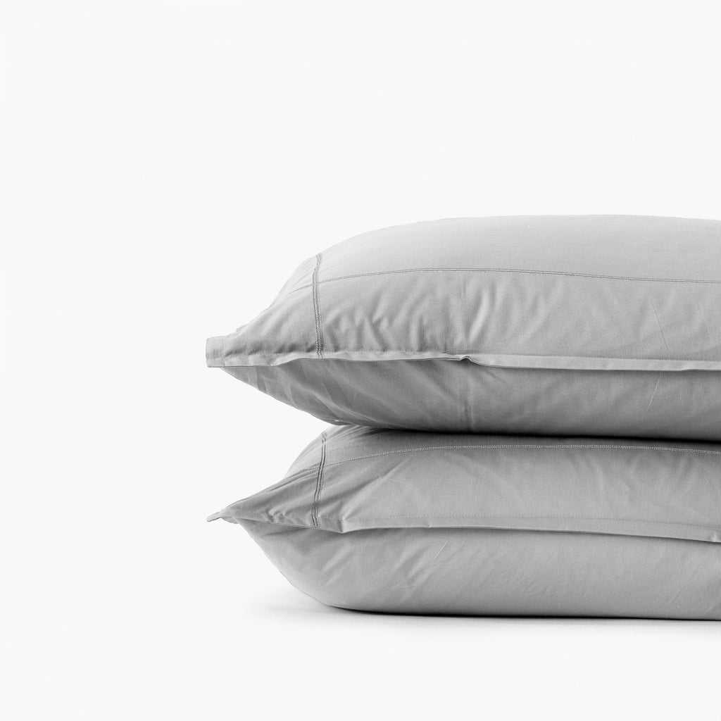 Rectangular Pillowcase in Cotton Percale Neo Grey - Carré Blanc Canada