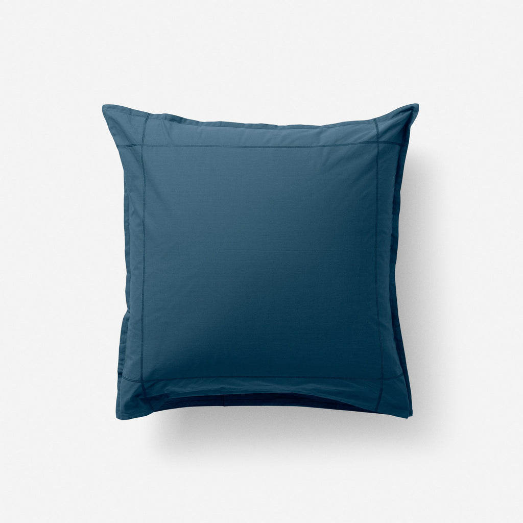 Square Pillowcase in Cotton Percale Neo Prussian Blue - Carré Blanc Canada