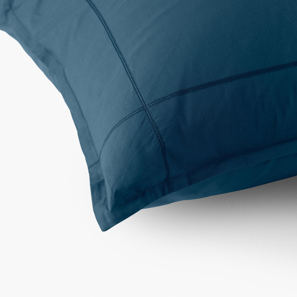 Rectangular Pillowcase in Cotton Percale Neo Prussian Blue - Carré Blanc Canada
