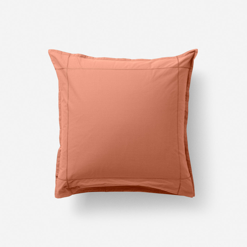 Square Pillowcase in Cotton Percale Neo Terracotta - Carré Blanc Canada