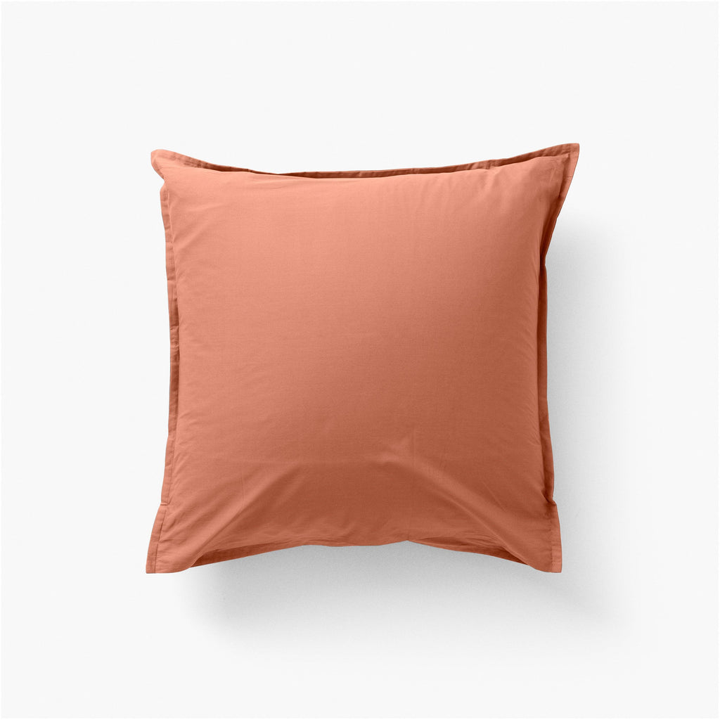Square Pillowcase in Cotton Percale Neo Terracotta - Carré Blanc Canada