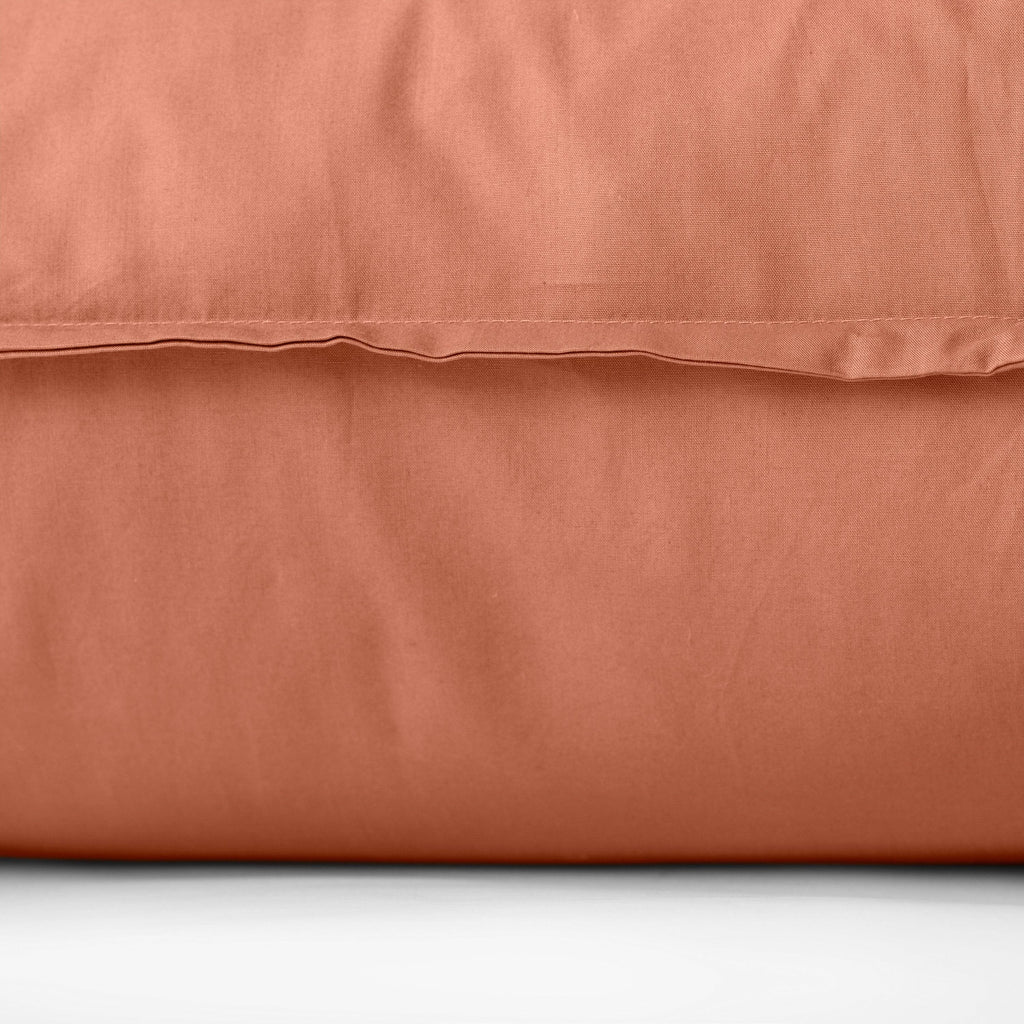 Square Pillowcase in Cotton Percale Neo Terracotta - Carré Blanc Canada