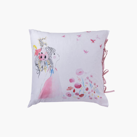 Square Pillowcase in Pure Organic Cotton Poesie - Carré Blanc Canada